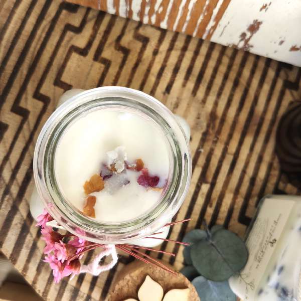 Candela artigianale in cera di soia